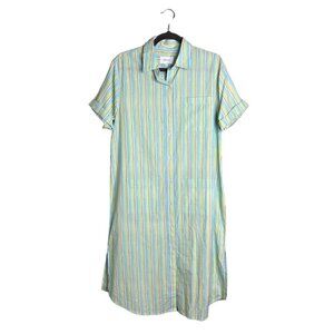 NWOT Current/Elliott Stripe Lightweight Button Front Shirt Dress Midi Collared S